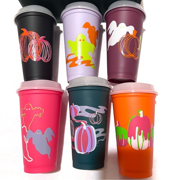 Starbucks Halloween 2023 Reusable Glow-In-The-Dark Hot Cups 16oz - Picture 6 of 16